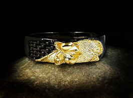 Foto van Sieraden vintage jewelry black gold hollow flower rings for women wedding band 925 sterling silver p