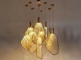 Foto van Lampen verlichting modern unique fan shape led pendant lights personality parlor lamp bedroom restau