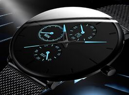 Foto van Horloge 2020 mens watches male luminous quartz watch casual slim mesh steel waterproof sport gift re