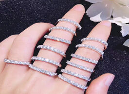 Foto van Sieraden female stackable finger ring 925 solid silver crystal zircon wedding band promise engagemen