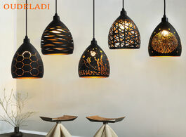 Foto van Lampen verlichting modern led pendant light iron hollow metal cage lamp living room restaurant shop 