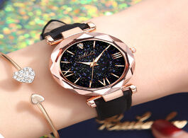 Foto van Horloge relogio feminino women s watch luxury watches personality starry sky wristwatch leather crys