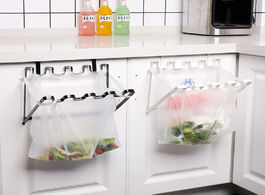 Foto van Huis inrichting foldable garbage bag holder hanging trash rack for cupboard door kitchen accessories