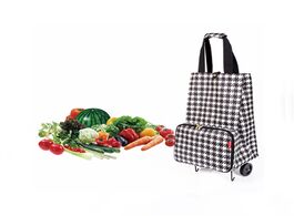 Foto van Huis inrichting b life foldable shopping bag with wheels collapsible cart trolley on for fruits vege