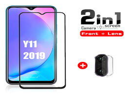 Foto van Telefoon accessoires 2in1 full cover screen protector for vivo y11 2019 tempered glass camera lens y