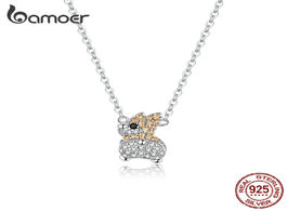 Foto van Sieraden bamoer 925 sterling silver luxury cz paved corgi dog chain necklace for women animal jewelr