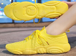 Foto van Schoenen socks sneakers women casual vulcanized shoes platform chunky ladies trainer lace up spring 