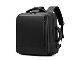 Foto van Tassen luxury men black large capacity usb bag 15.6 inch laptop backpack teenager multifunction outd
