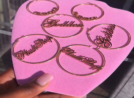 Foto van Sieraden 3umeter big hoop earrings for women personalized name custom jewelry stainless steel rose g