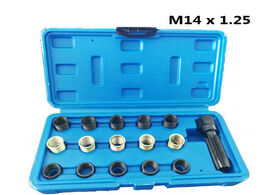 Foto van Auto motor accessoires 16pcs 14mm spark plug rethread kit reamer tap thread repair m14x1.25 cylinder