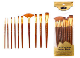 Foto van Huis inrichting 10pcs paint brushes set nylon hair painting brush short rod oil acrylic watercolor p