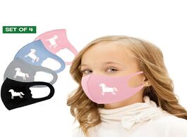 Foto van Beveiliging en bescherming 4pcs cartoon horse print mouth mask children breathable cover reusable fa