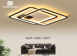 Foto van Lampen verlichting lemorden rectangle led ceiling lights for living room bedroom ac85 265v black met