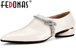 Foto van Schoenen fedonas vintage single genuine leather women shoes side zipper pointed toe high heels pumps