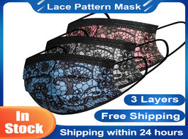 Foto van Schoonheid gezondheid lace pattern disposable surgical masks non woven face medical 3 layer ply filt