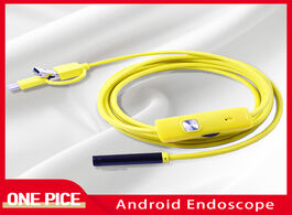 Foto van Beveiliging en bescherming android endoscope 8.0mm 3in1 hd camera 1 meter yellow soft cable inspecti