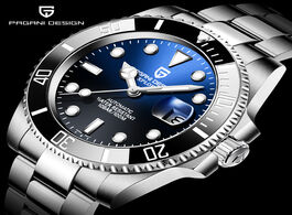 Foto van Horloge pagani design men s automatic mechanical wristwatch stainless steel divers watch sapphire gl