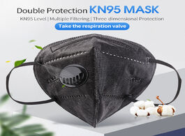 Foto van Beveiliging en bescherming black dustproof and waterproof kn95 mask with valve face protective masca