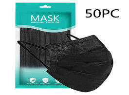 Foto van Beveiliging en bescherming 50pcs 3 layer disposable mask non woven mascarillas higienicas homologada