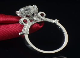Foto van Sieraden 14k white gold natural diamond gemstone with cushion zirconia ring for women anillos de biz