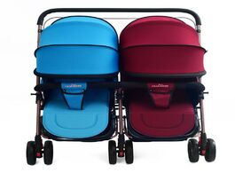 Foto van Baby peuter benodigdheden twin trolley double pram can sit lie fold into newborn child car stroller 
