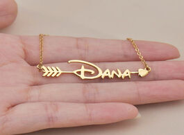 Foto van Sieraden custom arrow heart name necklace gold color statement necklaces for women stainless steel j