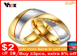 Foto van Sieraden vnox temperament wedding rings for women men cz stones stainless steel engagement band anni