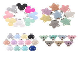 Foto van Baby peuter benodigdheden fkisbox 2pcs mouse pacifier clip silicone bead teether plastic teething ac