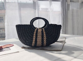 Foto van Tassen half moon straw tote handbags summer beach bags bag handmade vintage woven handbag for women