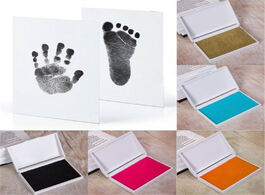 Foto van Baby peuter benodigdheden safe non toxic footprints hand stamped no touch skin inkless ink pad sets 