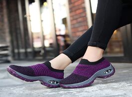 Foto van Schoenen 2020 spring women sneakers shoes flat slip on platform for black breathable mesh sock sneak