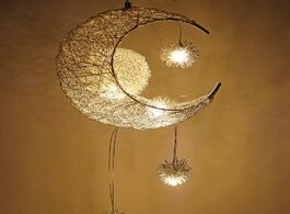 Foto van Lampen verlichting modern creative pendant light moon star suspension kids bedroom hanging lamp chri