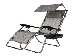 Foto van Meubels zero gravity lounge chair with awning leisure recliners folding sling beach camping outdoor 