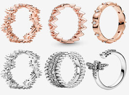 Foto van Sieraden 2020 new arrival s925 sterling silver 50 types sparkling daisy flower crown rings for women
