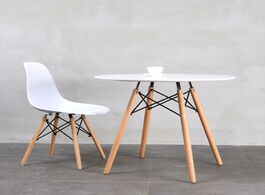 Foto van Meubels 2 color round beech leg dining table home x frame office leisure non slip environmental legs
