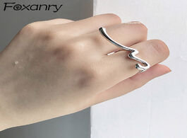 Foto van Sieraden foxanry minimalist 925 sterling silver rings for women trendy creative line hollow irregula