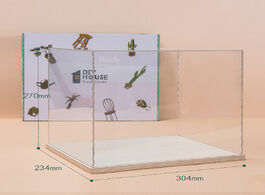 Foto van Speelgoed robotime acrylic dust cover transparent waterproof case for dollhouse music box