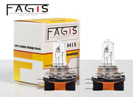 Foto van Auto motor accessoires fagis 2pcs h15 12v 15 55w us brand transparent glass warm white car headlight