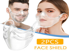 Foto van Beveiliging en bescherming 2pcs transparent face mask reusable durable combine plastic protective li