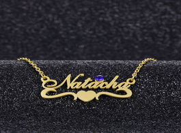 Foto van Sieraden custom name necklace stainless steel gold sliver rose color birthstone letter personalised 