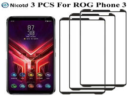 Foto van Telefoon accessoires 3 pieces nicotd full glue tempered glass for asus rog phone zs661ks screen prot