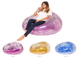 Foto van Meubels outdoor confetti glitter inflatable lounger lazy bag air sofa waterproof rose gold chair bed