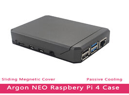 Foto van Computer argon neo raspberry pi 4 case aluminum metal shell sliding magnetic cover passive cooling s