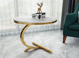 Foto van Meubels luxury marble sofa side table corner living room end bedside small round coffee