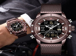 Foto van Horloge 2020 naviforce analog digital watches men luxury brand stainless steel sports s waterproof m