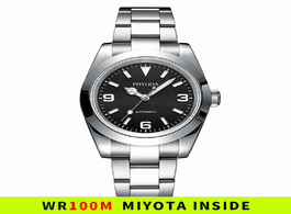 Foto van Horloge 39mm automatic mechanical luxury watch explorer homage black dial 100m water resistant