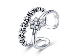 Foto van Sieraden bamoer genuine 925 sterling silver elegant daisy flower finger ring adjustable open size ri