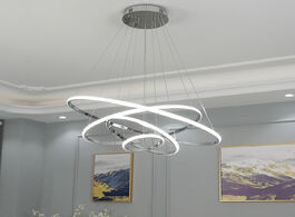 Foto van Lampen verlichting chrome plated 4 3 2 rings modern led chandelier for dinningroom livingroom hangin