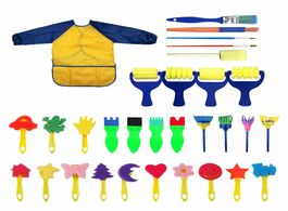 Foto van Huis inrichting 31 pieces sponge child paint brushes set and apron art diy painting tools early lear