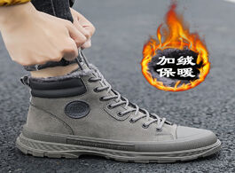 Foto van Schoenen new products men s casual shoes plus velvet warm fashion running light high top snow
